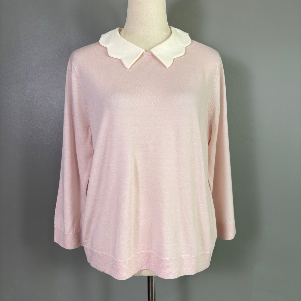 Talbots? Womens‎ XL? Merino Wool Collared Sweater Twee Dainty Romantic Feminine